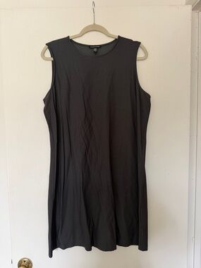 Eileen Fisher Black Sleeveless Midi Dress